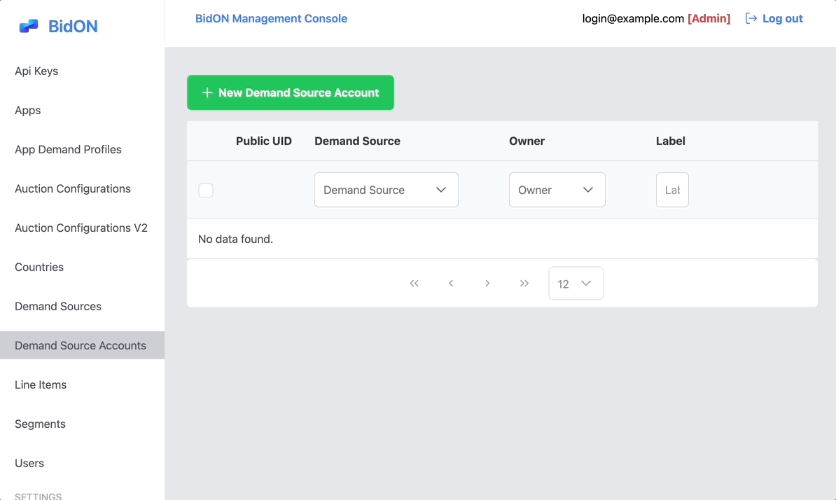 BidMachine Demand Source Account Creation