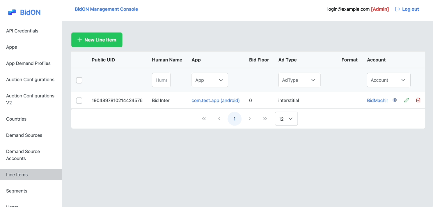 AppLovin Line Item Creation